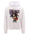 Dsquared2 Men Cotton Sweatshirt With Frontal Print In White