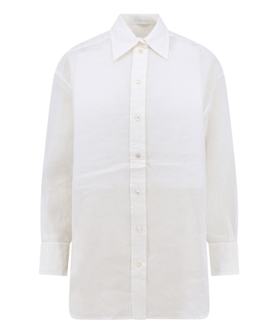 Zimmermann Alight 半透明花卉蕾丝衬衫 In White