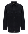 Khaite Denim Coat With Buttons On The Front In Black