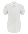 Alexander Mcqueen Knot Sleeves Cotton Shirt In White