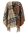 Burberry Wool-cashmere Contrast-check Cape In Multicolor