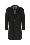 Dolce & Gabbana Slate Wool Blend Coat In Black
