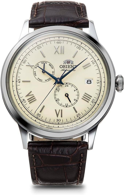 Pre-owned Orient Automatic Watch  Bambino Rn-ak0702y Men's Brown In Cream