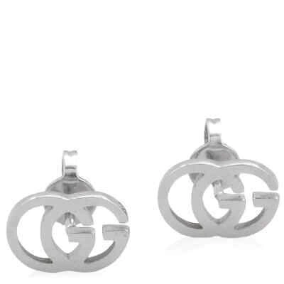 Pre-owned Gucci Running Stud Earrings In 18kt White Gold