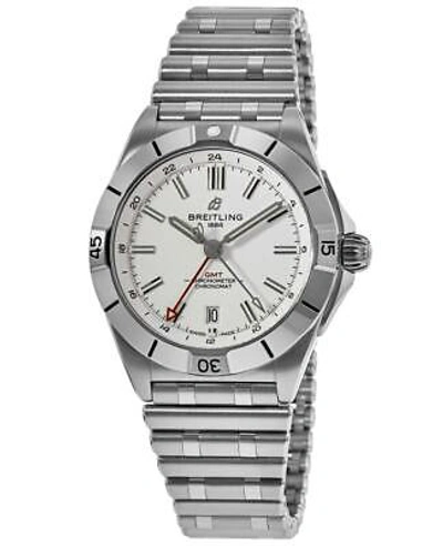 Pre-owned Breitling Chronomat Automatic Gmt 40 White Dial Men's Watch A32398101a1a1