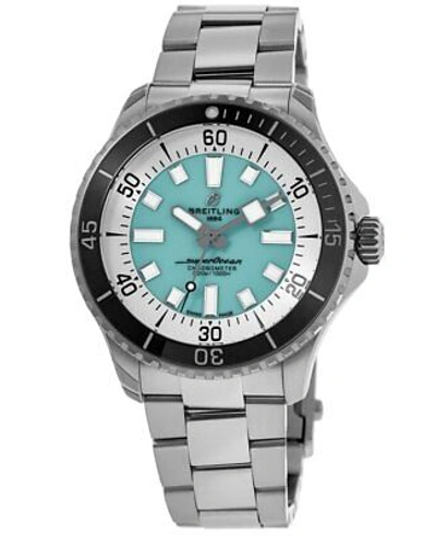 Pre-owned Breitling Superocean Automatic 44 Turquoise Dial Men's Watch A17376211l2a1