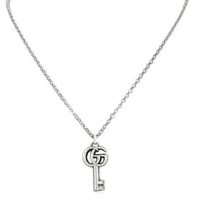 Pre-owned Gucci Double Key Necklace In Silver