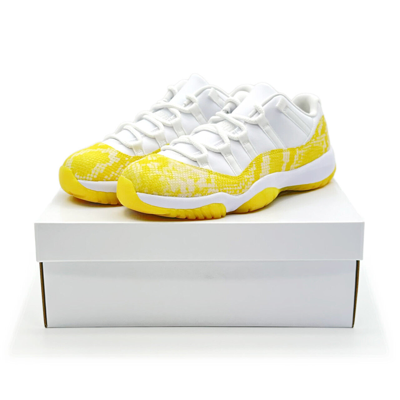 Pre-owned Jordan Ah7860-107 Nike Wmns Air  11 Retro Low Yellow Snake Skin Gold