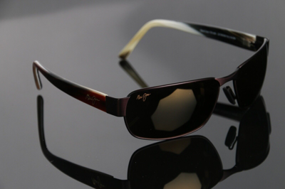 Pre-owned Maui Jim ?  Black Coral Polarized Sunglasses H249-19m Brown/bronze Glass In Gray