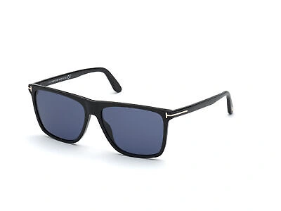 Pre-owned Tom Ford Sunglasses Ft0832 Fletcher 01v Black Blue Man