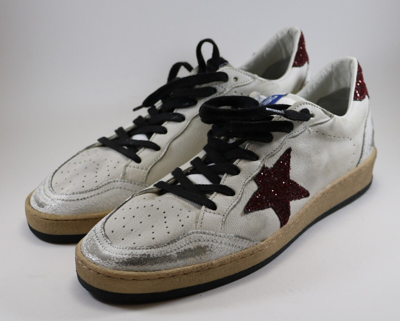 Pre-owned Golden Goose Deluxe Brand Ballstar Sneakers 40 / 10 Glitter In White