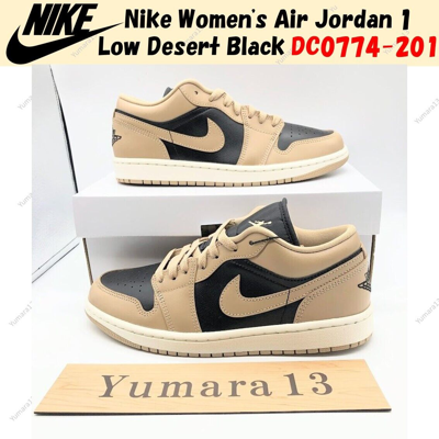 Pre-owned Jordan Nike Women's Air  1 Low Desert Black Sail Dc0774-201 Women's Size