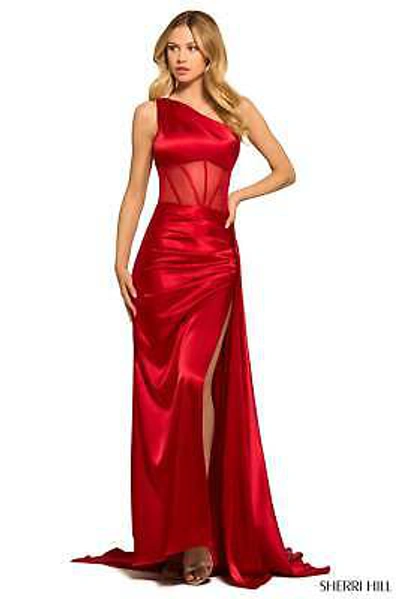Pre-owned Sherri Hill 55388 Evening Dress Lowest Price Guarantee Authentic In Red