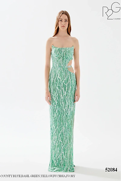 Pre-owned Tarik Ediz 52084 Evening Dress Lowest Price Guarantee Authentic In Basil Green