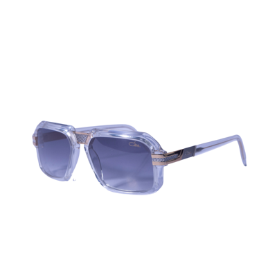 Pre-owned Cazal Square Sunglasses 8039-003 Crystal Bicolour Frame Gray Gradient Lenses Uv