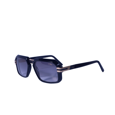 Pre-owned Cazal Rectangular Sunglasses 8039-001 Black Gold Frame Gray Lenses