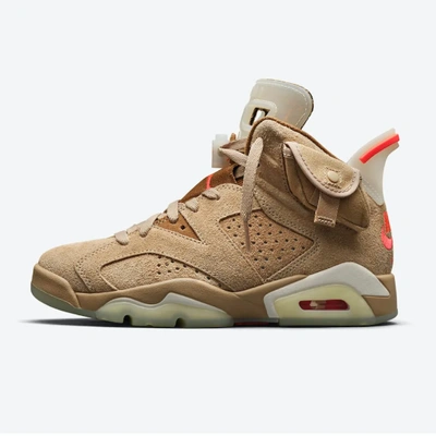 Pre-owned Jordan Nike  6 X Travis Scott Retro Sp Shoes 'british Khaki' (dh0690-200) In Beige