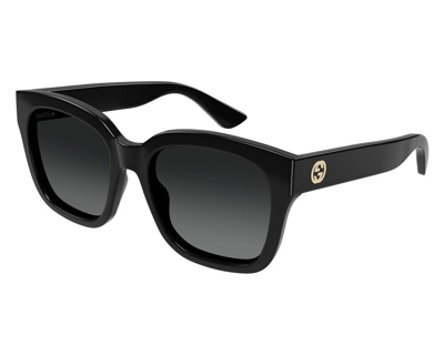 Pre-owned Gucci Cat Eye Sunglasses Gg1338s-002-54 Black Frame Grey Polarized Lenses In Gray