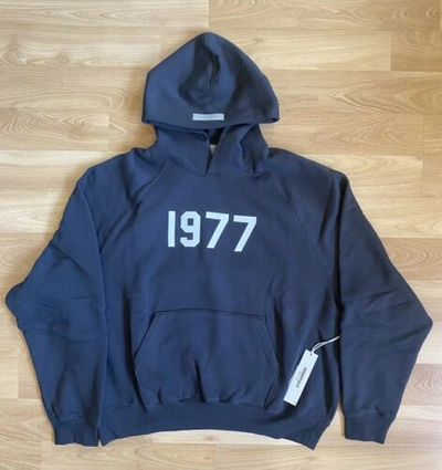 Pre-owned Fear Of God Essentials Hoodie 1977 (iron) In Black