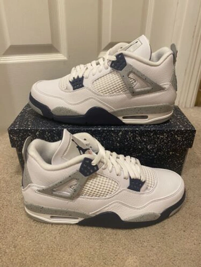 Pre-owned Jordan 4 Retro Midnight Navy Mens Dh6927-140 Gs 408452-140 Sizes In White