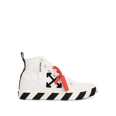 Off-white Canvas Mid Top Sneaker In White