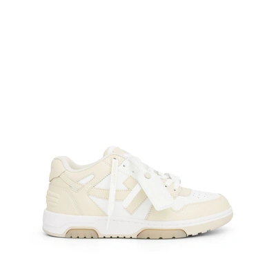 Off-white Out Of Office Calf Leather Sneaker In White/beige