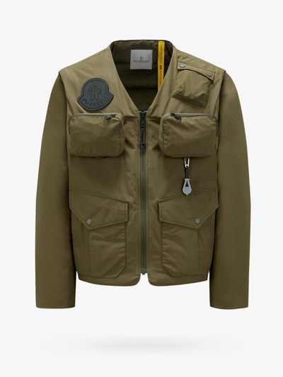 Moncler Maple Short Down Jacket In Green