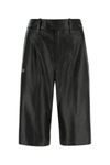 Off-white Black Leather Bermuda Shorts  Black Off White Donna 40 In Black