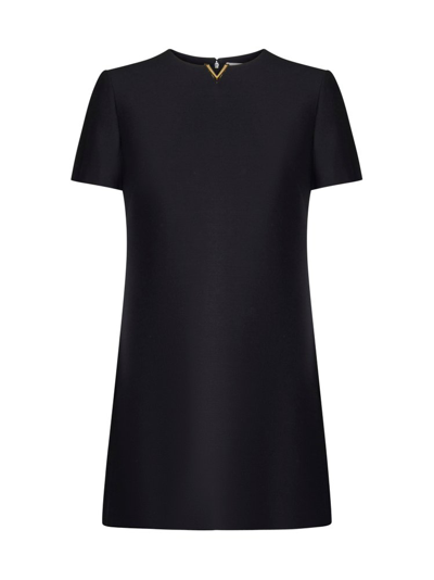 Valentino Women's Crepe Couture Short Dress In Black