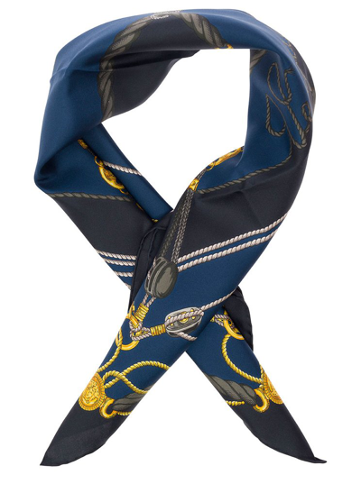 Versace Chain Couture Square Shape Scarf In Multi