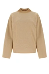 THE ROW THE ROW WOMAN MELANGE BEIGE CASHMERE BLEND SWEATER