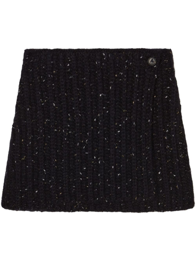 Alanui The Astral Metallic-knit Mini Skirt In Nero