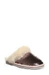Bearpaw Loki Leopard Print Genuine Shearling Lined Suede Slipper In Pink Sequin