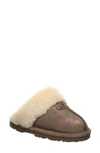 BEARPAW LOKI LEOPARD PRINT GENUINE SHEARLING LINED SUEDE SLIPPER