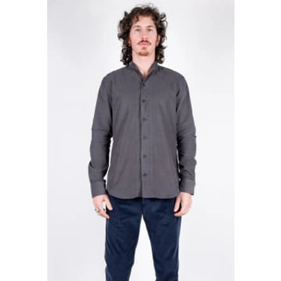 Hannes Roether Textured Cotton Shirt Livid In Grey