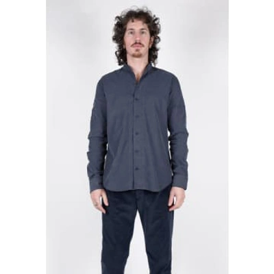 Hannes Roether Textured Cotton Shirt Blue