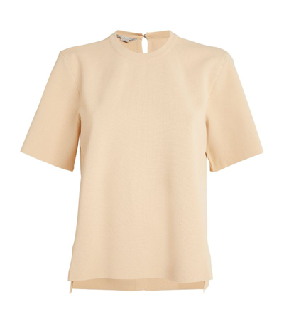 Stella Mccartney Knitted Short-sleeve Top In Neutral