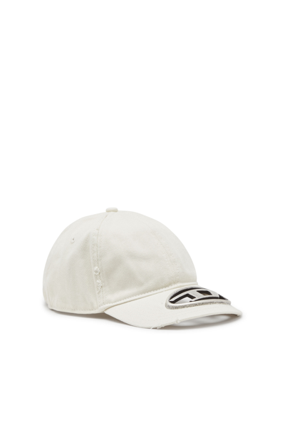 Diesel Baseball Cap With Metal Oval D Plaque In Neutral