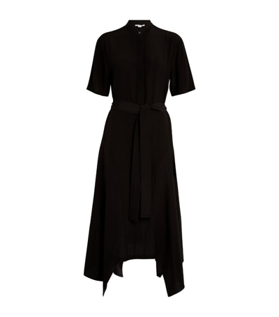Stella Mccartney Silk Asymmetric Midi Dress In Black