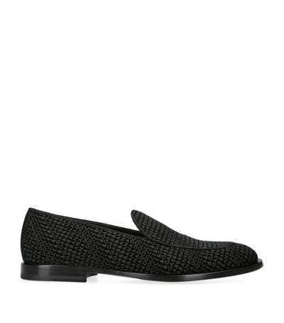 Dolce & Gabbana Logo Monogram Loafers In Black