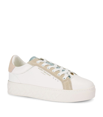 Kurt Geiger Kensington Logo-embossed Low-top Leather Trainers In White/comb