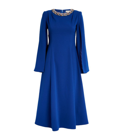 Mary Katrantzou Embellished-neckline Lilium Midi Dress In Blue