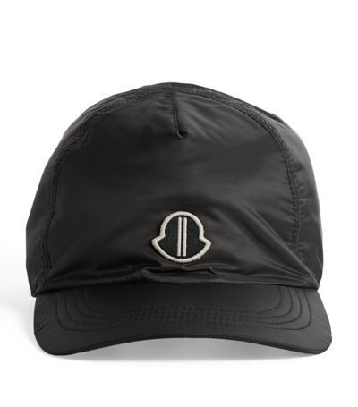 Rick Owens X Moncler Logo Baseball Cap In Black