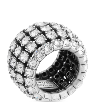 Balenciaga Crystal Glam Ring In Metallic