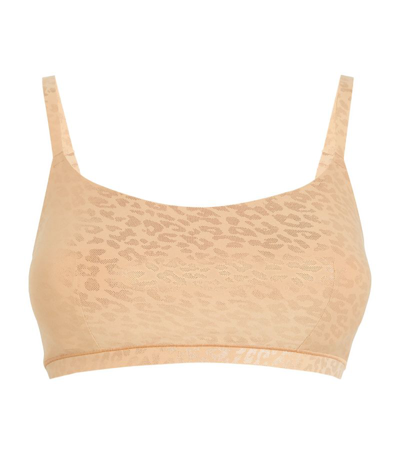 Chantelle Printed Softstretch Padded Bralette In Beige