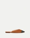Veronica Beard Carlotta Suede Cap-toe Ballerina Mules In Black/caramel