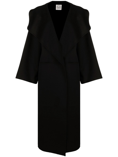 Totême Signature Wool And Cashmere Coat In Black