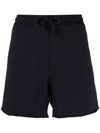 Ganni Organic Cotton Drawstring Knee-length Shorts In Blue