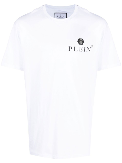 Philipp Plein Hexagon Logo-print T-shirt In Bianco