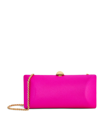 Rodo Silk Satin Clutch Bag In Pink